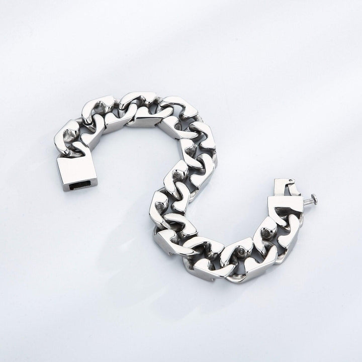 KALEN Punk Cutting Bracelets For Men Stainless Steel Charm Link Chain Brecelets Jewelry.