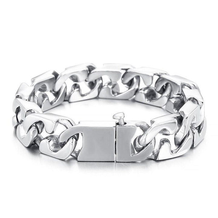 KALEN Punk Cutting Bracelets For Men Stainless Steel Charm Link Chain Brecelets Jewelry.