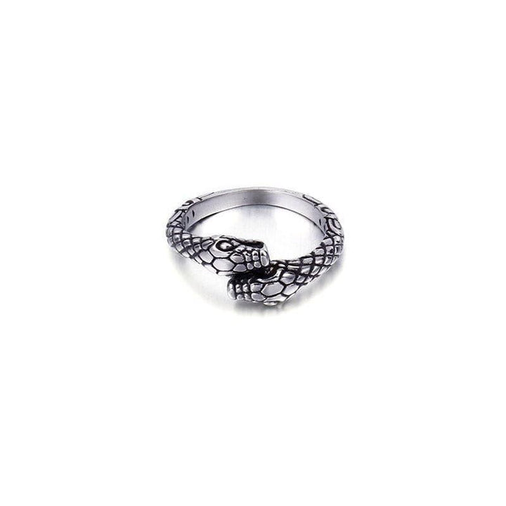 KALEN Punk Double Snake Ring For Men Size 6-12 Stainless Steel Gothic Reptile Unisex Finger Bague Jewelry.