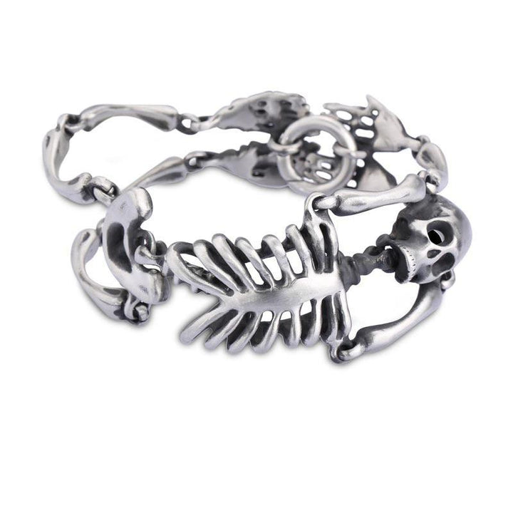 Kalen Punk Exaggerated Skull Bones Body Bracelet Bangle for Men - kalen