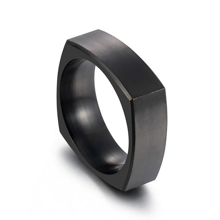 KALEN Punk Geometric Charm Ring Men Stainless Steel 316L Cool Boyfriend Gift #8-#12.