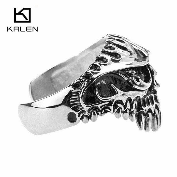 KALEN Stainless Steel Huge Skull Bangle Rock Punk Biker Cuff Bracelet Men Jewellry Gothic Accessory 2020.