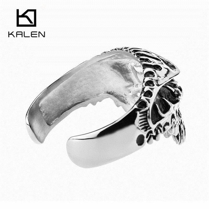 KALEN Stainless Steel Huge Skull Bangle Rock Punk Biker Cuff Bracelet Men Jewellry Gothic Accessory 2020.