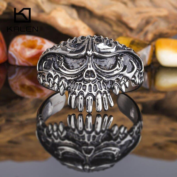 KALEN Stainless Steel Huge Skull Bangle Rock Punk Biker Cuff Bracelet Men Jewellry Gothic Accessory 2020.