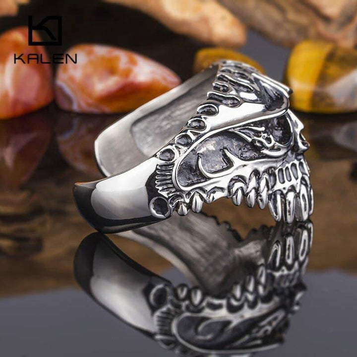 KALEN Stainless Steel Huge Skull Bangle Rock Punk Biker Cuff Bracelet Men Jewellry Gothic Accessory 2020.