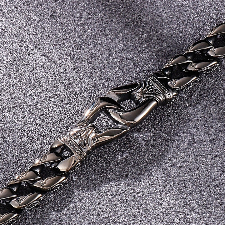 Kalen Punk Lock Chain Bracelet Homme Vintage Stainless Steel Men's Bracelets Popular Jewelry New.