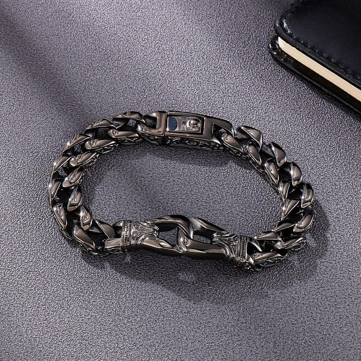 Kalen Punk Lock Chain Bracelet Homme Vintage Stainless Steel Men's Bracelets Popular Jewelry New.