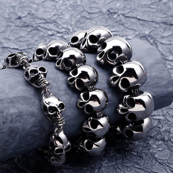 KALEN Punk Lots Of Skull Charm Bracelets Men Stainless Steel Link Chain Masculine Armband Gothic Biker Jewelry 2020.