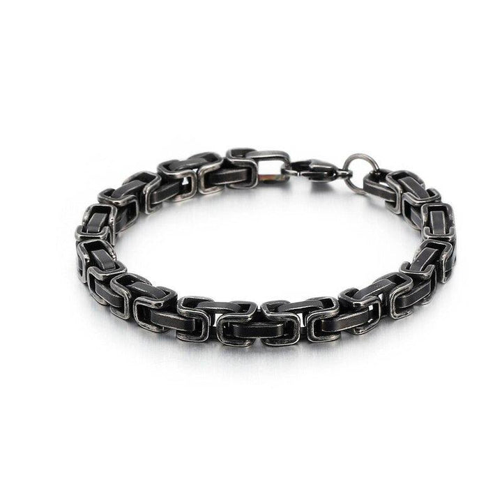 KALEN Punk Matte Byzantine Chain Bracelet Men Stainless Steel 18-24cm Ckunky 8mm Chain Wristband Jewelry.