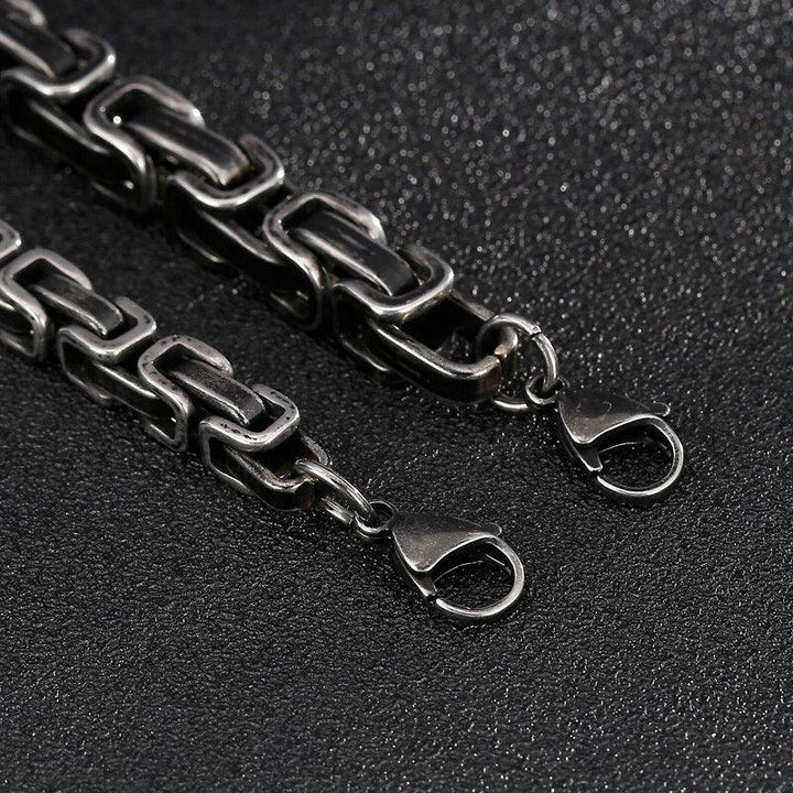 KALEN Punk Matte Byzantine Chain Bracelet Men Stainless Steel 18-24cm Ckunky 8mm Chain Wristband Jewelry.