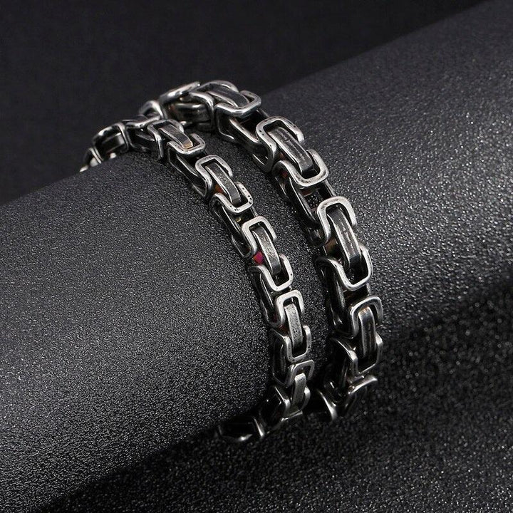 KALEN Punk Matte Byzantine Chain Bracelet Men Stainless Steel 18-24cm Ckunky 8mm Chain Wristband Jewelry.