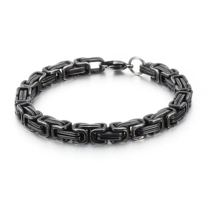 KALEN Punk Matte Byzantine Chain Bracelet Men Stainless Steel 18-24cm Ckunky 8mm Chain Wristband Jewelry.