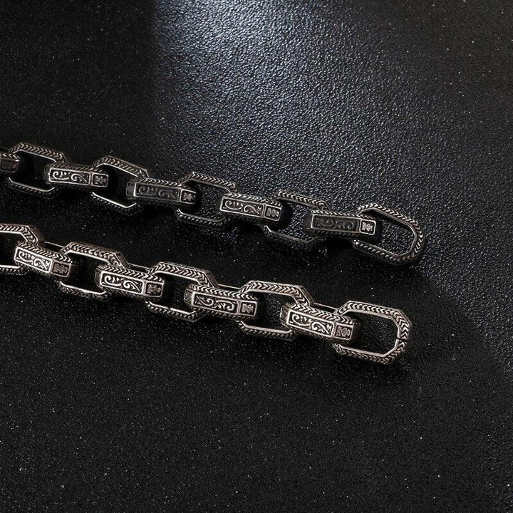 KALEN Punk Matte Link Chain Bracelet Men Stainless Steel 22.5cm Long Chunky Ancient Symbol Charm Pulsera Male Jewellry 2020.