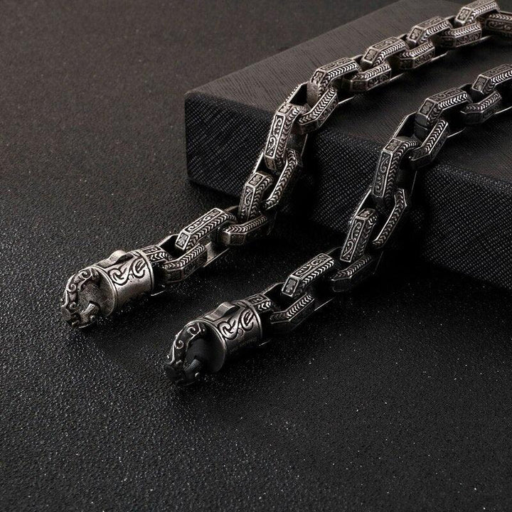 KALEN Punk Matte Link Chain Bracelet Men Stainless Steel 22.5cm Long Chunky Ancient Symbol Charm Pulsera Male Jewellry 2020.