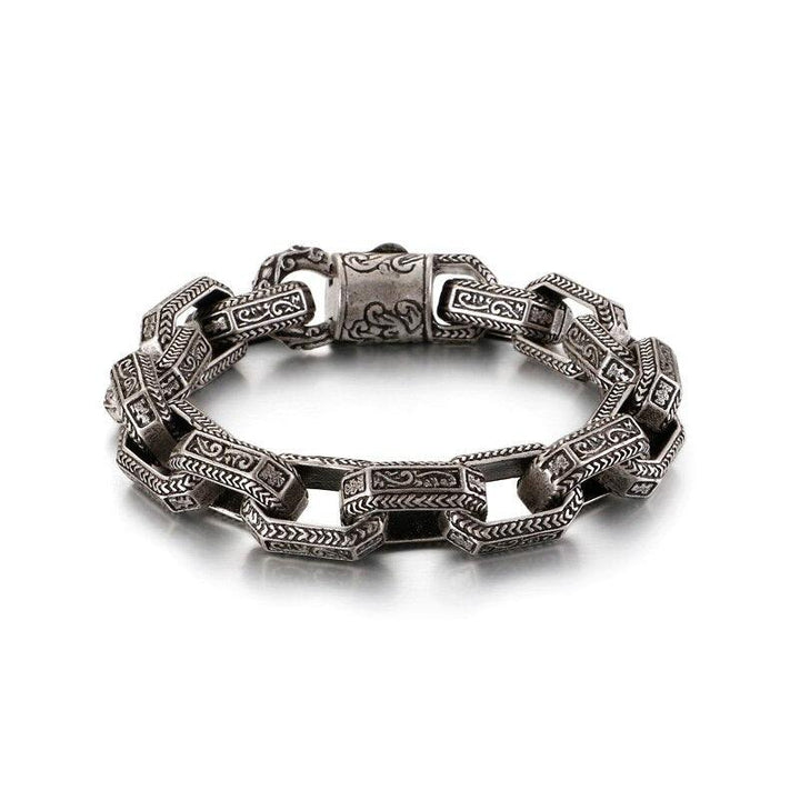 KALEN Punk Matte Link Chain Bracelet Men Stainless Steel 22.5cm Long Chunky Ancient Symbol Charm Pulsera Male Jewellry 2020.