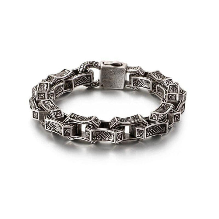 KALEN Punk Matte Link Chain Bracelet Men Stainless Steel 23.5cm Chunky Mysterious Symbol Charm Bangle Homme Jewellry 2020.