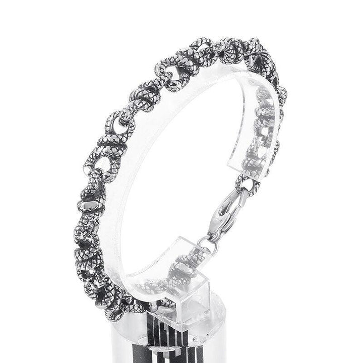 KALEN Punk Personality Retro Titanium Steel Spirit Snake Winding Bracelet For Men Jewelry Boy Gift.
