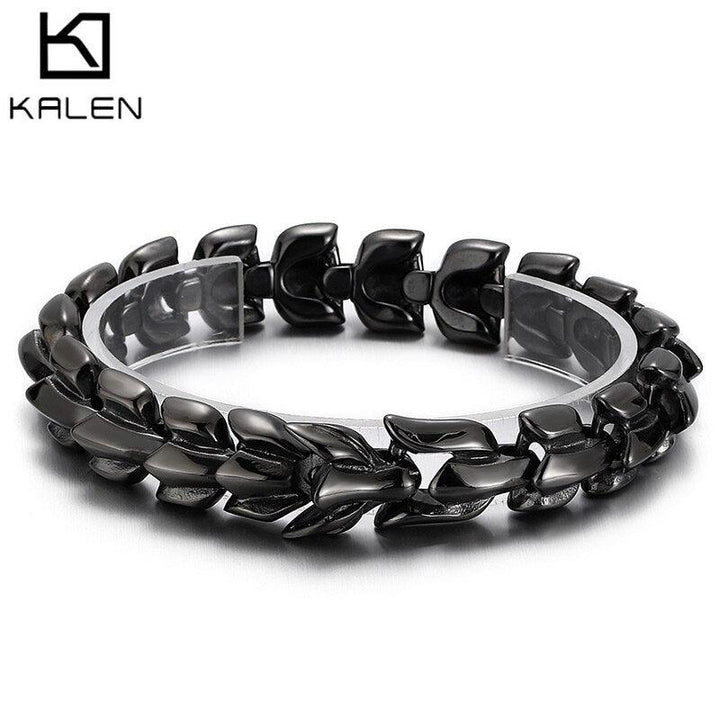 Kalen Punk Polished Stainless Steel Quality Men's Bracelet Luxury Chain Jewelry Gift Friend.