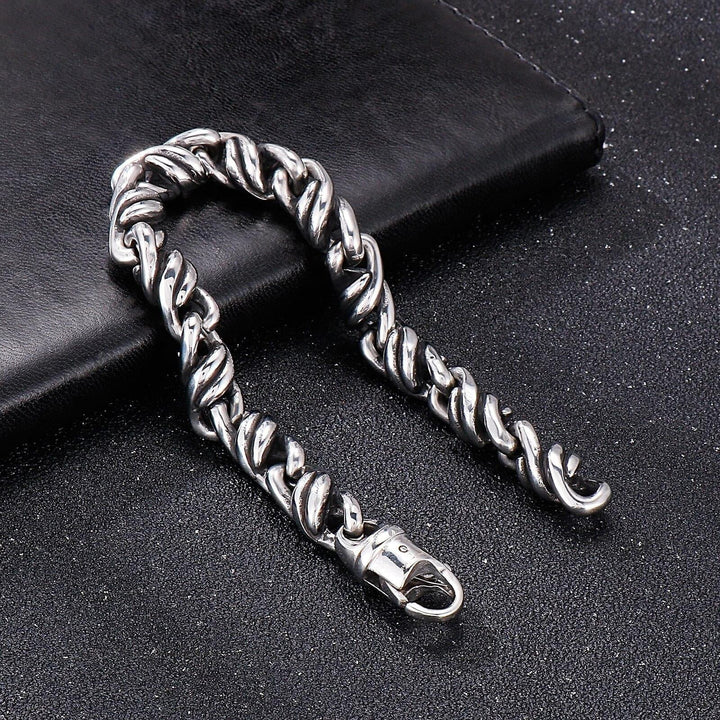 Kalen Punk Simple Twisted Chain Armband Homme High Quality Stainless Steel Bracelet Jewelry.