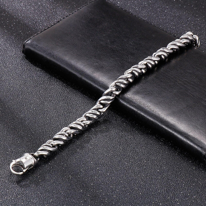 Kalen Punk Simple Twisted Chain Armband Homme High Quality Stainless Steel Bracelet Jewelry.