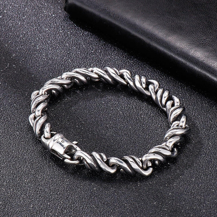 Kalen Punk Simple Twisted Chain Armband Homme High Quality Stainless Steel Bracelet Jewelry.