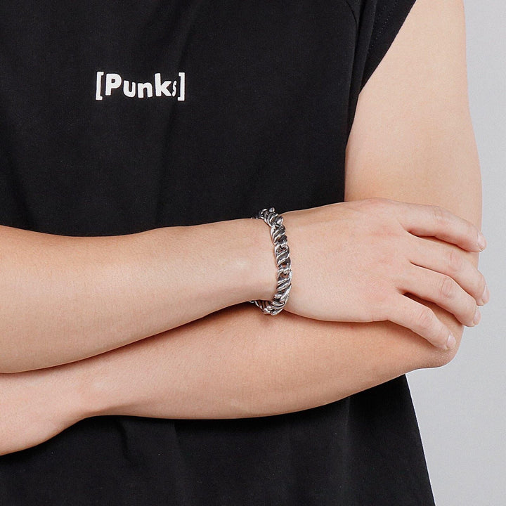 Kalen Punk Simple Twisted Chain Armband Homme High Quality Stainless Steel Bracelet Jewelry.