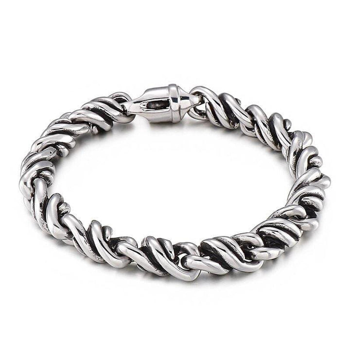 Kalen Punk Simple Twisted Chain Armband Homme High Quality Stainless Steel Bracelet Jewelry.