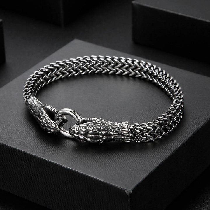 Kalen Punk Snake Chain Stainless Steel Men's Bracelet Simple Wristband Jewelry As A Gift.