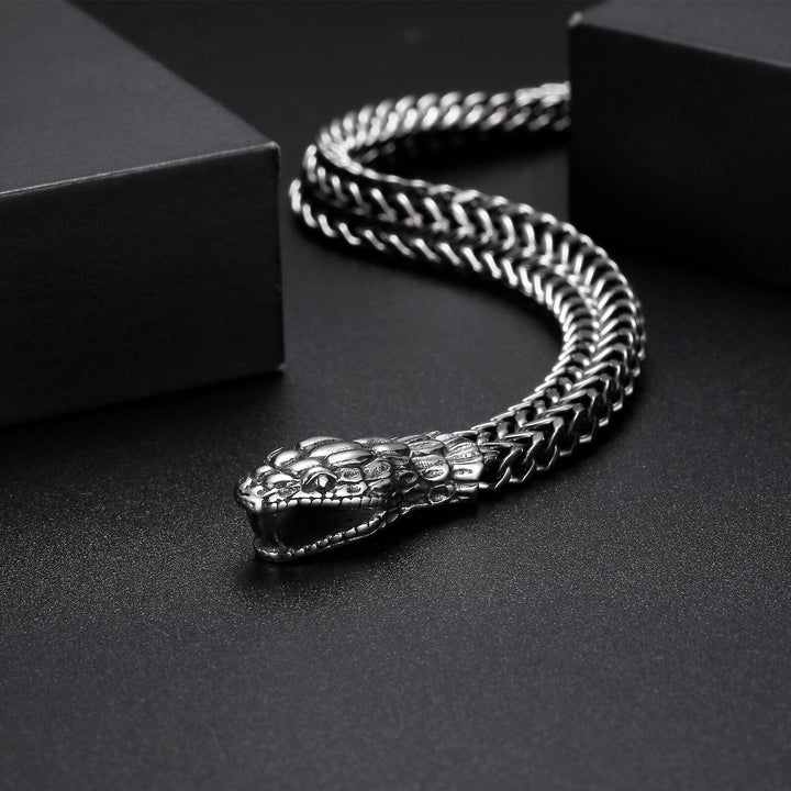 Kalen Punk Snake Chain Stainless Steel Men's Bracelet Simple Wristband Jewelry As A Gift.