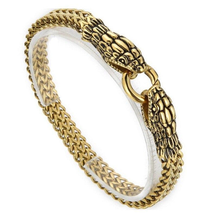 Kalen Punk Snake Chain Stainless Steel Men's Bracelet Simple Wristband Jewelry As A Gift.