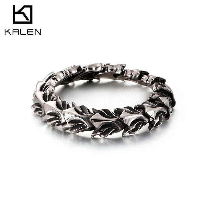 KALEN Punk Stainless Steel Arrow Shaped Charm Bracelet Men 22cm  Link Chain Pulsera Masculina Biker Jewellry 2020.