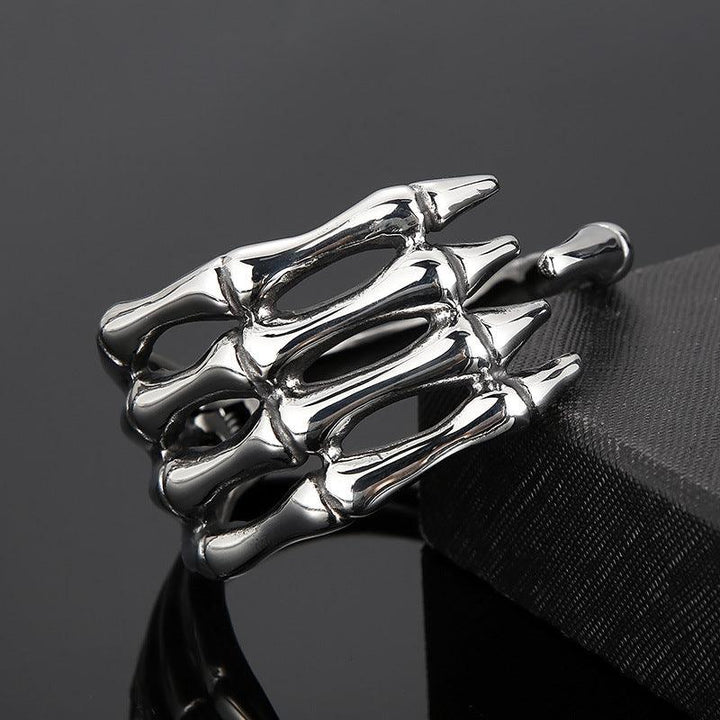 Kalen Punk Stainless Steel Skull Claw Cuff Bracelet Bangles for Men - kalen