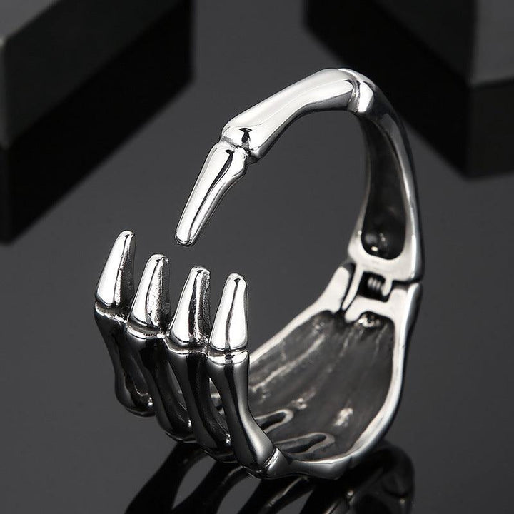 Kalen Punk Stainless Steel Skull Claw Cuff Bracelet Bangles for Men - kalen