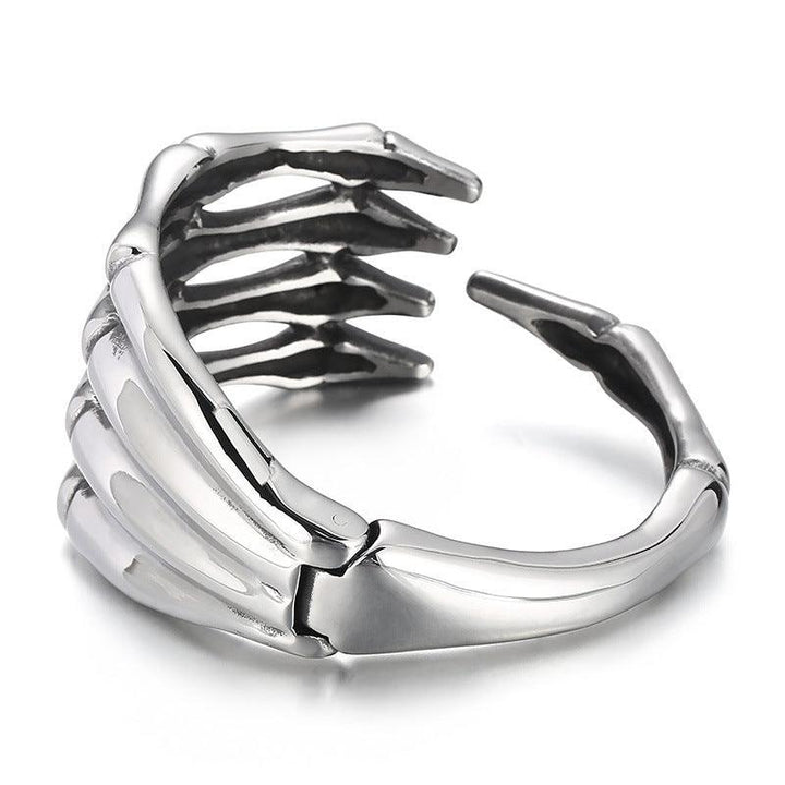 Kalen Punk Stainless Steel Skull Claw Cuff Bracelet Bangles for Men - kalen