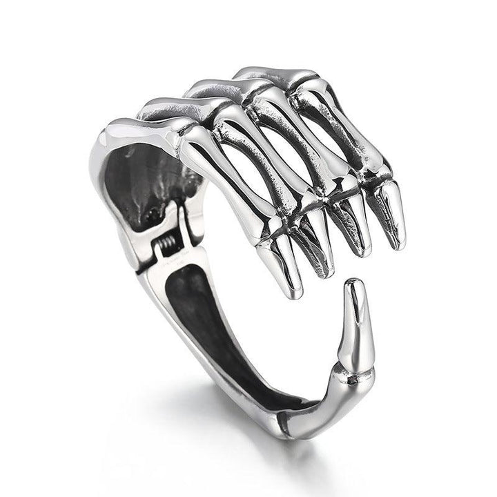 Kalen Punk Stainless Steel Skull Claw Cuff Bracelet Bangles for Men - kalen