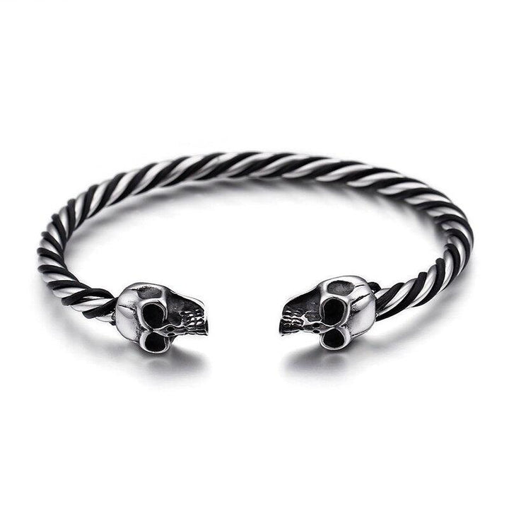 Kalen Gothic Stainless Steel Skull Bangles Rock Punk Bracelet Men's Cool Jewelry Accessories Gift.