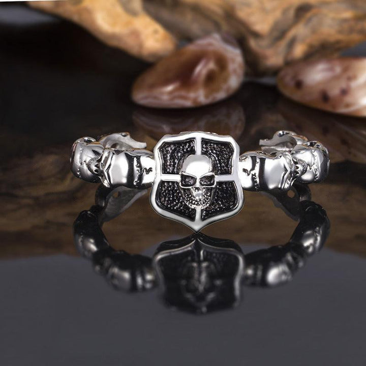 Kalen Punk Stainless Steel Skull Cuff Bracelet Bangles for Men - kalen