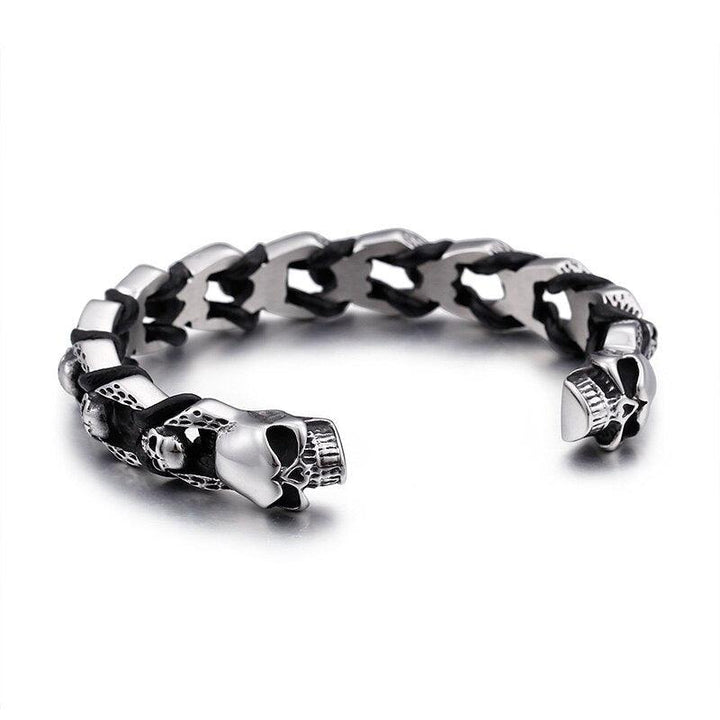 Kalen Gothic Stainless Steel Skull Bangles Rock Punk Bracelet Men's Cool Jewelry Accessories Gift.