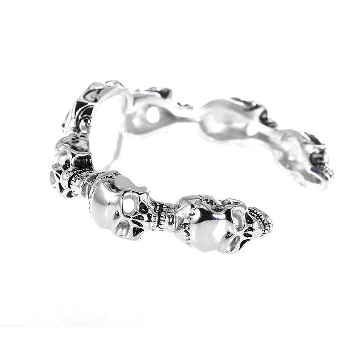 Kalen Punk Stainless Steel Skull Cuff Bracelet Bangles for Men - kalen