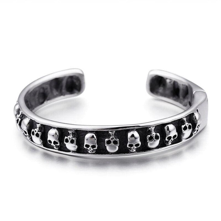 Kalen Gothic Stainless Steel Skull Bangles Rock Punk Bracelet Men's Cool Jewelry Accessories Gift.