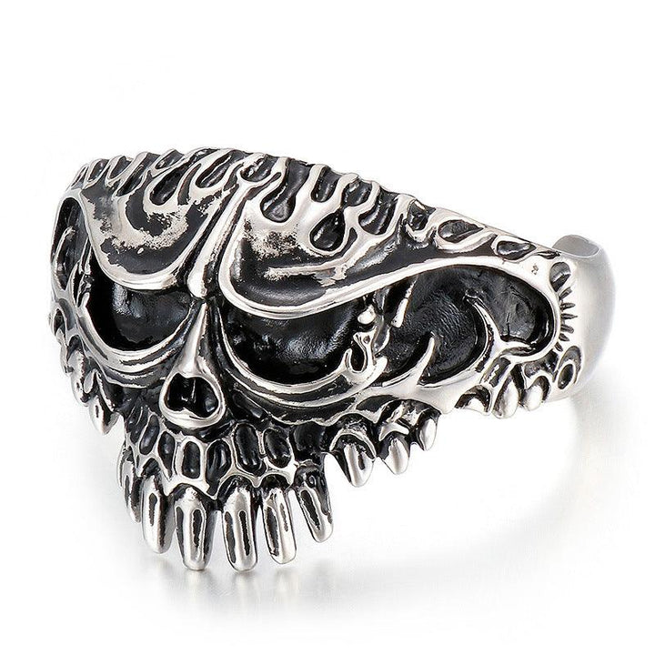 Kalen Punk Stainless Steel Skull Cuff Bracelet Bangles for Men - kalen