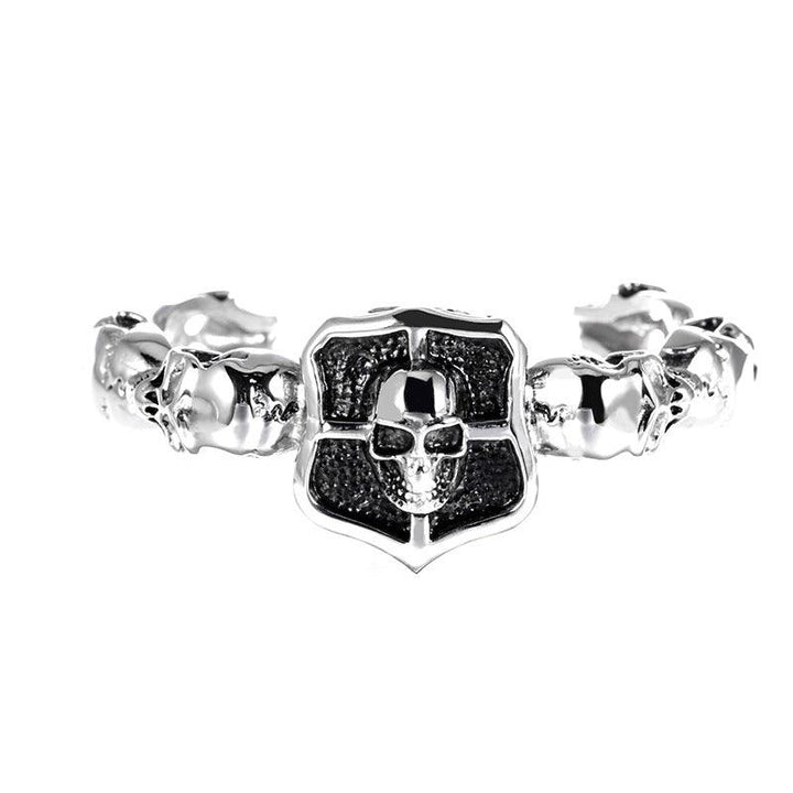 Kalen Punk Stainless Steel Skull Cuff Bracelet Bangles for Men - kalen