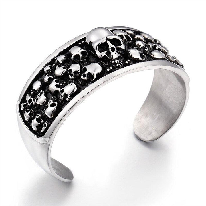 Kalen Gothic Stainless Steel Skull Bangles Rock Punk Bracelet Men's Cool Jewelry Accessories Gift.