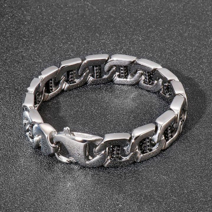 Kalen Punk Style Mechanical Chain 15mm Wide Men's Stainless Steel Bracelet Jewelry.