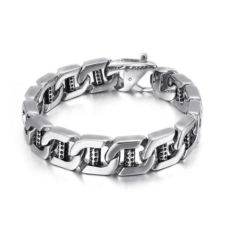 Kalen Punk Style Mechanical Chain 15mm Wide Men's Stainless Steel Bracelet Jewelry.