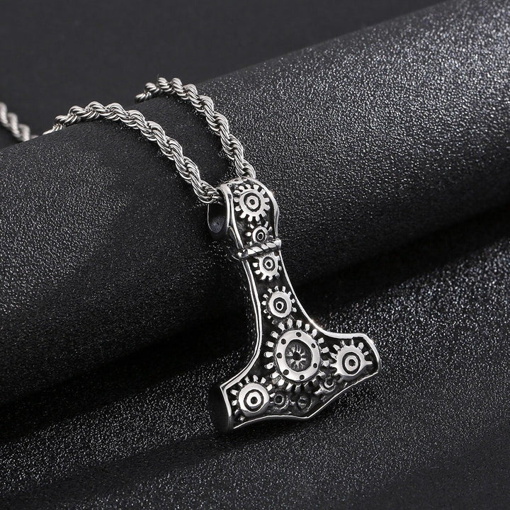 Kalen Punk Style Mechanical Pendant High Quality Stainless Steel Men's Necklace Multi Size Gothic Viking Jewelry.