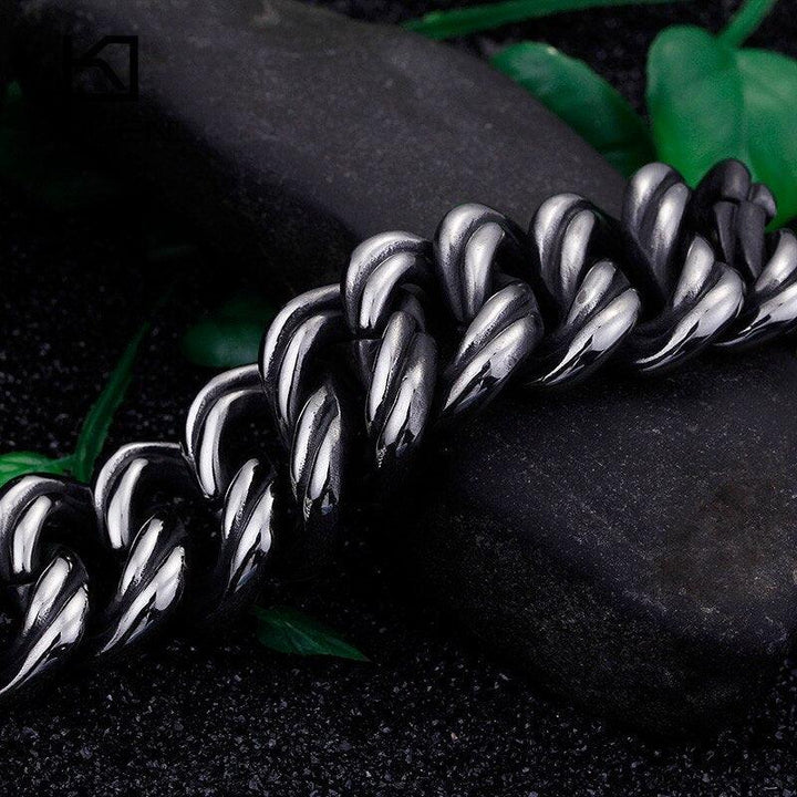 KALEN Punk Twisted Chain Bracelet Men Stainless Steel 21.5cm Heavy Chunky 21mm Masculine Pulsera Jewelry 2020.