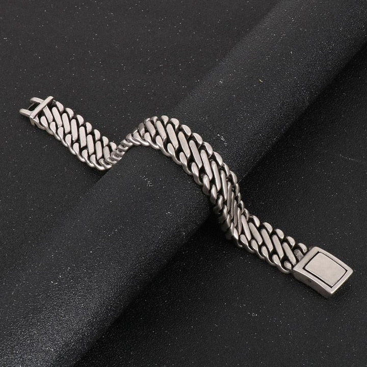 KALEN Punk Vintage Stainless Steel Braid 16mm Bracelet Round Ground Hollowed Out Men's Bracelet Jewelry Gift.