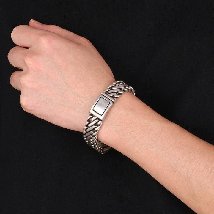 KALEN Punk Vintage Stainless Steel Braid 16mm Bracelet Round Ground Hollowed Out Men's Bracelet Jewelry Gift.
