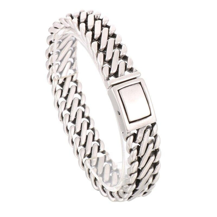 KALEN Punk Vintage Stainless Steel Braid 16mm Bracelet Round Ground Hollowed Out Men's Bracelet Jewelry Gift.